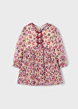 Mayoral Vişne Kız Çocuk Desenli Elbise 4917