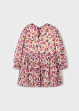 Mayoral Vişne Kız Çocuk Desenli Elbise 4917