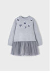 Mayoral Kız Çocuk Elbise Örme 4-8 Yaş Gri