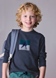 Mayoral Lacivert Erkek Çocuk Baskılı Uzun Kollu Tişört 7005