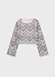 Mayoral Gri Kız Çocuk Pullu Bluz 7031