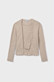 Kız Çocuk Önü Bağlamalı Örme Triko - Bej | 14 Yaş
