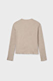 Kız Çocuk Önü Bağlamalı Örme Triko - Bej | 14 Yaş