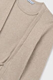 Kız Çocuk Önü Bağlamalı Örme Triko - Bej | 14 Yaş