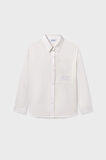 Kız Çocuk Regular Fit Nakışlı Cep Detaylı Gömlek - Krem | 16 Yaş