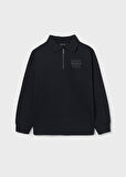 Mayoral Siyah Erkek Çocuk Yakalı Fermuarlı Sweatshirt 7408