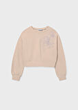 Mayoral Bej Kız Çocuk Pul Detaylı Sweatshirt 7421