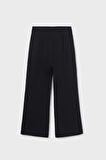 Kız Çocuk Pileli İspanyol Paça Pantolon - Siyah | 12 Yaş