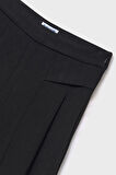 Kız Çocuk Pileli İspanyol Paça Pantolon - Siyah | 12 Yaş