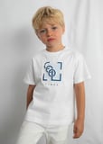 Mayoral Erkek Çocuk Kabartma Desenli T-shirt Beyaz - 03058
