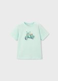 Mayoral Erkek Çocuk Kabartmalı Motor Desenli T-shirt Yeşil - 03059