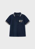 Mayoral Erkek Çocuk Sırt Nakışlı Yakalı Tshirt Lacivert