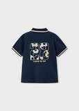 Mayoral Erkek Çocuk Sırt Nakışlı Yakalı Tshirt Lacivert
