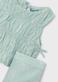 Mayoral Kız Çocuk Fırfırlı Bluz ve Pantolon Takım Yeşil - 03592