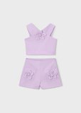 Mayoral Kız Çocuk Çiçekli Şort Bluz Takım Mor - 03948