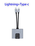 3 in 1 Lightning & Type-C Ethernet Adaptörü – RJ45, AUX, Şarj Desteği Zr815