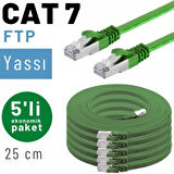 5 adet 25 cm IRENIS CAT7 Kablo Yassı FTP Ethernet Network LAN Kablosu