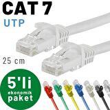 IRENIS 5 adet 25 cm CAT7 Kablo Ethernet Network İnternet LAN Kablosu 