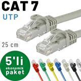 IRENIS 5 adet 25 cm CAT7 Kablo Ethernet Network İnternet LAN Kablosu 