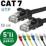 IRENIS 5 adet 50 cm CAT7 Kablo Ethernet Network İnternet LAN Kablosu 