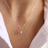 Toz Pembe Drop  Kolye