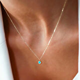 Mini Mavi Taş Kolye