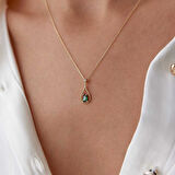 Yeşil Damla Taşlı Kolye