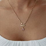 Pink Opal Hand Kolye
