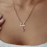 Pink Opal Hand Kolye