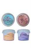 Boncuklu Slime + Normal Slime 2 Adet + 2 Adet 4 Adet Oyun Hamuru