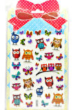 Sticker Kabartmalı Stiker Defter Planlayıcı Etiket (YQA003)-20x14cm - Baykuş Kelebek