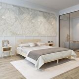 Lotus New Model Vernikli Ahşap Karyola Ve İki komodin Set