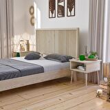 Ebruli Model Vernikli Çam Ahşap Karyola