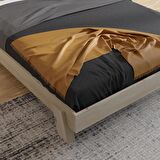 Ebruli Model Vernikli Çam Ahşap Karyola