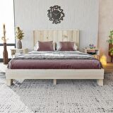 Hüma Model Vernikli Çam Ahşap Karyola ( Dikey )