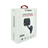 Torima G12 Bluetoot Fm Transmitter Fm Verici 38W Pd Giriş Microsd Kart Girişi