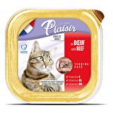 Plaisir Pate 100Gr Sığır Etli 12Adet Yaş Kedi Maması