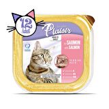 Plaisir Pate 100Gr Somon Balık Etli 12Adet Yaş Kedi Maması