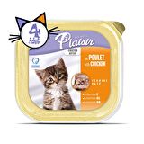 Plaisir Pate 100Gr Tavuk Etli&Sütlü 4Adet Yavru Yaş Kedi Maması