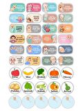 Digithome 39 Adet Değerler Meslekler ve Meyveler Kavanoz Etiketi Sticker Seti C1-1-149