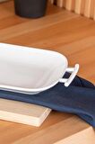 Digithome Acar Bianco Perla Porselen Kulplu Servis Tabağı Dikdörtgen Beyaz 39 Cm - SCT-05385 C320.033
