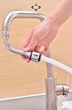 FLEXİBLE Esnek Spiral Hortumlu Musluk Ucu Başlığı 2 Farklı Mod Fonksiyonlu Musluk Başlığı BataryaUcu
