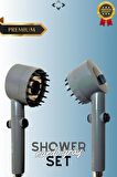 Nardo Gray Shower Set Basınçlı 3 Kademeli Duş Başlığı Ve 150 Cm Silikon Duş Hortumu Masajlı Duş Seti