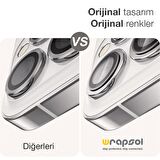 iPhone 15 Pro Kamera Lens Koruyucu Beyaz Titanyum Kolay Uygulama Aparatlı