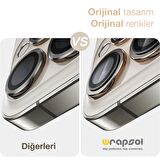iPhone 15 Pro Max Kamera Lens Koruyucu Natürel Titanyum Kolay Uygulama Aparatlı