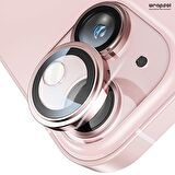 iPhone 15 Plus Pembe Kamera Lens Koruyucu Kolay Uygulama Aparatlı