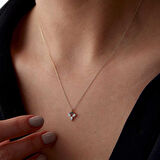 Lacivert Taşlı Üçlü Damla Kolye