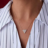 Taşlı Ters Üçgen Kolye