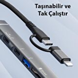 Coofbe 4in1 Type-C to USB Çoğaltıcı Çevirici Hub Type-C to 4x USB3.0 Çevirici Dönüştürücü Hub