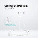 Ttec Klipsli Type-C Girişli HD Mikrofonlu Stereo Kablolu Type-C Kulakiçi Kulaklık Kontrol Tuşlu